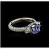 18KT White Gold 1.63 ctw Tanzanite and Diamond Ring