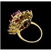 Image 3 : 9.94 ctw Ruby and Diamond Ring - 14KT Yellow Gold