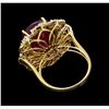 Image 3 : 13.25 ctw Ruby and Diamond Ring - 14KT Yellow Gold