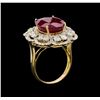 Image 4 : 13.25 ctw Ruby and Diamond Ring - 14KT Yellow Gold