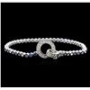 Image 2 : 1.52 ctw Sapphire and Diamond Bracelet - 18KT White Gold