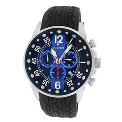 Roberto Bianci Men's Pro Racing Chronograph Watch With Rubber Band And Blue Face-7098MRUB-SS