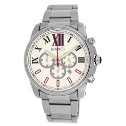 Roberto Bianci Men's All Steel Sports Chronograph Watch With White Face-5451MCHR