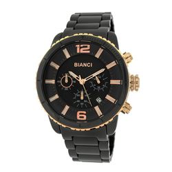 Roberto Bianci Unisex Rose Gold Plated Black Ceramic Chronograph Watch-5875M