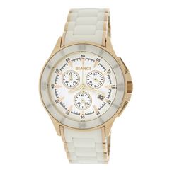 Roberto Bianci Unisex Rose Gold Plated White Ceramic Chronograph Watch-5873U