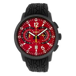 Roberto Bianci Men's Pro Racing Chronograph Gun Plated Watch With Red Face-7096MRUB-GUN