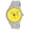 Image 1 : Roberto Bianci Men's All Steel Watch With Day And Date And Yellow Face -7099MSS