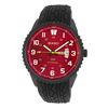 Image 1 : Roberto Bianci Men's Rubber Band Watch With Day/Date And Red Face-7099MRUB-GUN