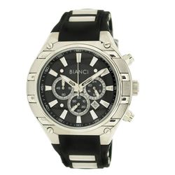 Roberto Bianci Men's Sports  Chronograph Watch With Black Face And Rubber Band-5444MCHR
