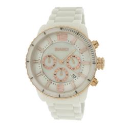 Roberto Bianci Unisex Rose Gold Plated White Ceramic Chronograph Watch-5875M