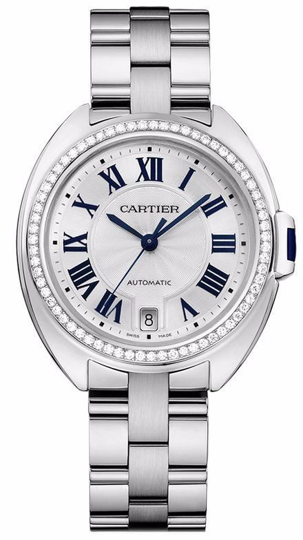 Cartier Cle De 35mm 18kt White Gold Diamond Women Watch