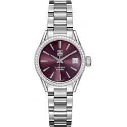 Tag Heuer Carrera Automatic Burgendy Diamond Dial  Women Watch