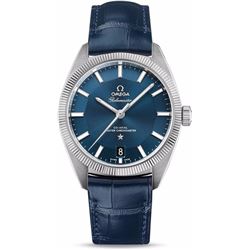 Omega Constellation Globemaster Blue Dial Leather  Men Watch