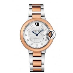 Cartier Ballon Bleu 33Mm Steel &Amp; Rose Gold  Women Watch
