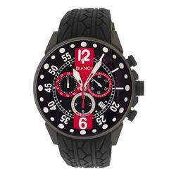 Roberto Bianci Men's Pro Racing Chronograph Watch With Rubber Band And Black Face-7098MRUB-GUN