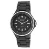 Image 1 : Roberto Bianci Unisex Black Ceramic Watch With Stamped Design-B279BLK