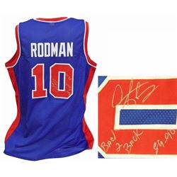 Dennis Rodman Signed Blue Custom Basketball Jersey W/Back 2 Back 89-90
