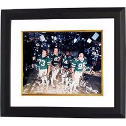 Mark Gastineau Signed New York Jets Sack Exchange 16X20 Photo Custom Framed W/ 4 Signatures- PSA Hol