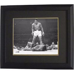 Muhammad Ali Unsigned 11X14 Photo B&W Custom Framed Over Sonny Liston (Horizontal)