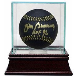 Jim Bunning Signed Official Major League Black Baseball HOF 96 W/ Glass Case