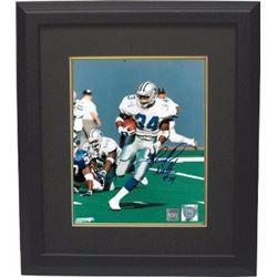 Herschel Walker Signed Dallas Cowboys 8X10 Photo #34 Custom Framed (White Jersey Run)