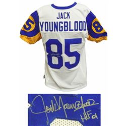 Jack Youngblood Signed White & Blue T/B Custom Football Jersey W/HOF'01
