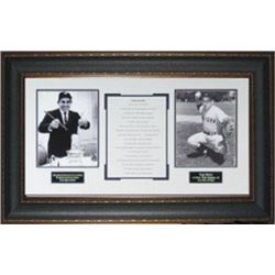 Yogi Berra Unsigned New York Yankees 2 Photo YOGI-ISMS 34X21 Leather Framed