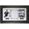 Image 1 : Yogi Berra Unsigned New York Yankees 2 Photo YOGI-ISMS 34X21 Leather Framed