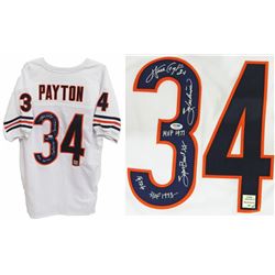 Walter Payton Signed White Custom Jersey W/5 Inscription - PSA Full Letter