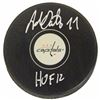 Image 1 : Adam Oates Signed Washington Capitals Logo Hockey Puck W/HOF 12