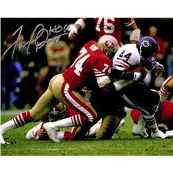 Fred Dean Signed 49Ers Tackling Walter Payton 8X10 Photo W/HOF 08