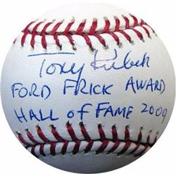 Tony Kubek Signed Official Major League Baseball Ford Frick Award Hall Of Fame 2009 (New York Yankee