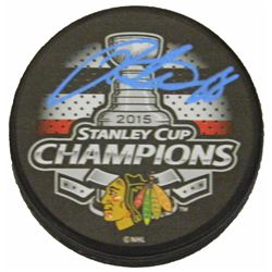 Patrick Kane Signed Chicago Blackhawks 2015 Stanley Cup Champs Logo Hockey Puck