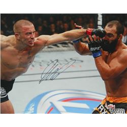 Georges St. Pierre Signed UFC MMA Punching Opponent In Face 16X20 Photo