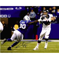 Robert Mathis Signed Indianapolis Colts Chasing Peyton Manning Action 8X10 Photo
