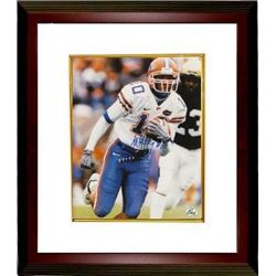 Jabar Gaffney Signed Florida Gators 8X10 Photo Custom Framed (White Jersey Run)
