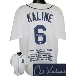Al Kaline Signed Detroit Tigers White Throwback Prostyle Jersey W/ Embroidered Stats