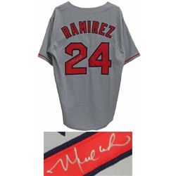 Manny Ramirez Signed Grey Custom Baseball Jersey