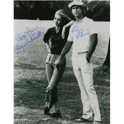 Chevy Chase & Cindy Morgan Dual-Signed Caddyshack B&W 16X20 Photo W/Lacey Underall