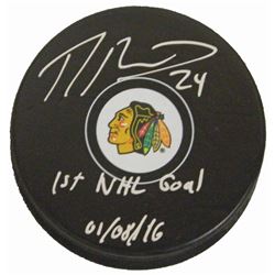 Phillip Danault Signed Chicago Blackhawks Logo Hockey Puck W/1St NHL Goal 01-08-16