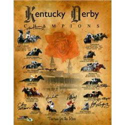 Jacinto Vasquez Signed Kentucky Derby Champions Churchill Downs Run For The Roses Horse Racing 16X20