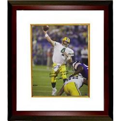 Brett Favre Signed Green Bay Packers 16X20 Photo Custom Framed W/5 Stats LTD- Favre Hologram