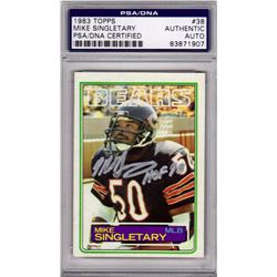 Mike Singletary Signed Chicago Bears 1983 Topps Rookie Card #38 W/HOF 98 - PSA/DNA