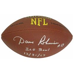Dave Robinson Signed Wilson Touchdown NFL Full Size Football W/Ice Bowl 12-31-67