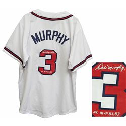 Dale Murphy Signed White Custom Baseball Jersey W/NL MVP 82,83