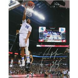 Jahlil Okafor Signed Duke Final Four Slam Dunk Vs Michigan State 16X20 Photo