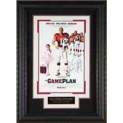 The Game Plan Signed 22X30 Masterprint Poster Leather Framed W/Dwayne "The Rock" Johnson (Movie/Ente