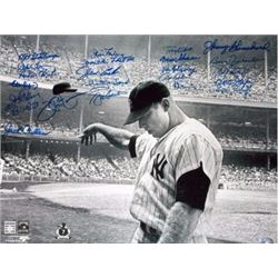 Moose Skowron Signed New York Yankees B&W 16X20 Photo Mickey Mantle Teammates W/ 21 Signatures & Jim