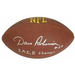Dave Robinson Signed Wilson Touchdown NFL Full Size Football W/SB I, II Champs