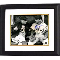 Ed Kranepool Signed New York Mets 8X10 Vintage B&W Photo Custom Framed (Bench With Casey Stengel)